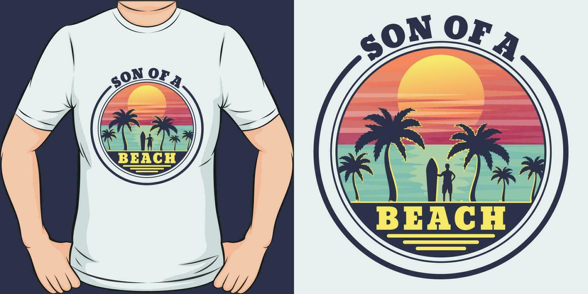 Son of a Beach, Funny Quote T-Shirt Design. vector