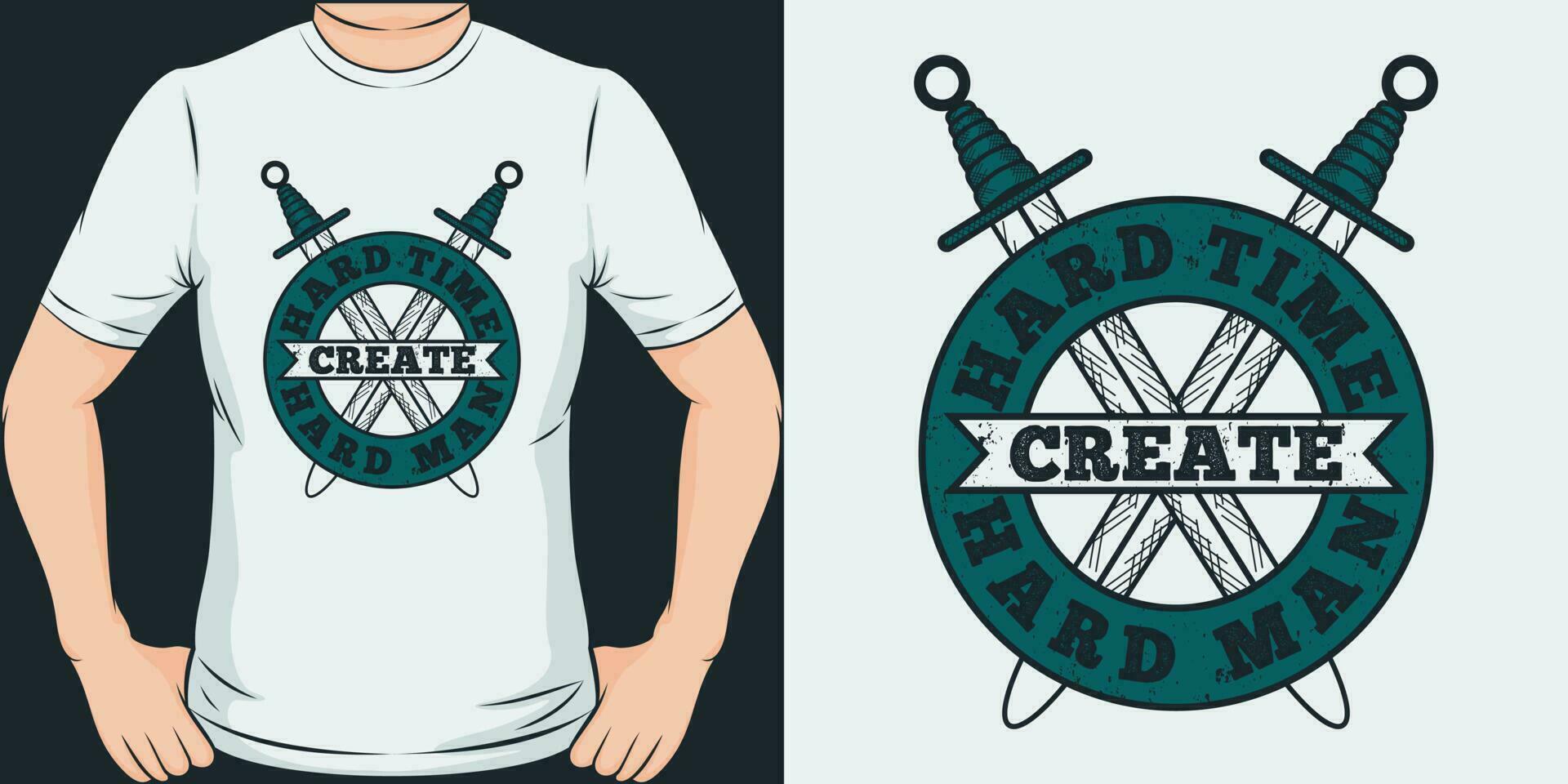 difícil hora crear difícil hombre, motivacional citar camiseta diseño. vector