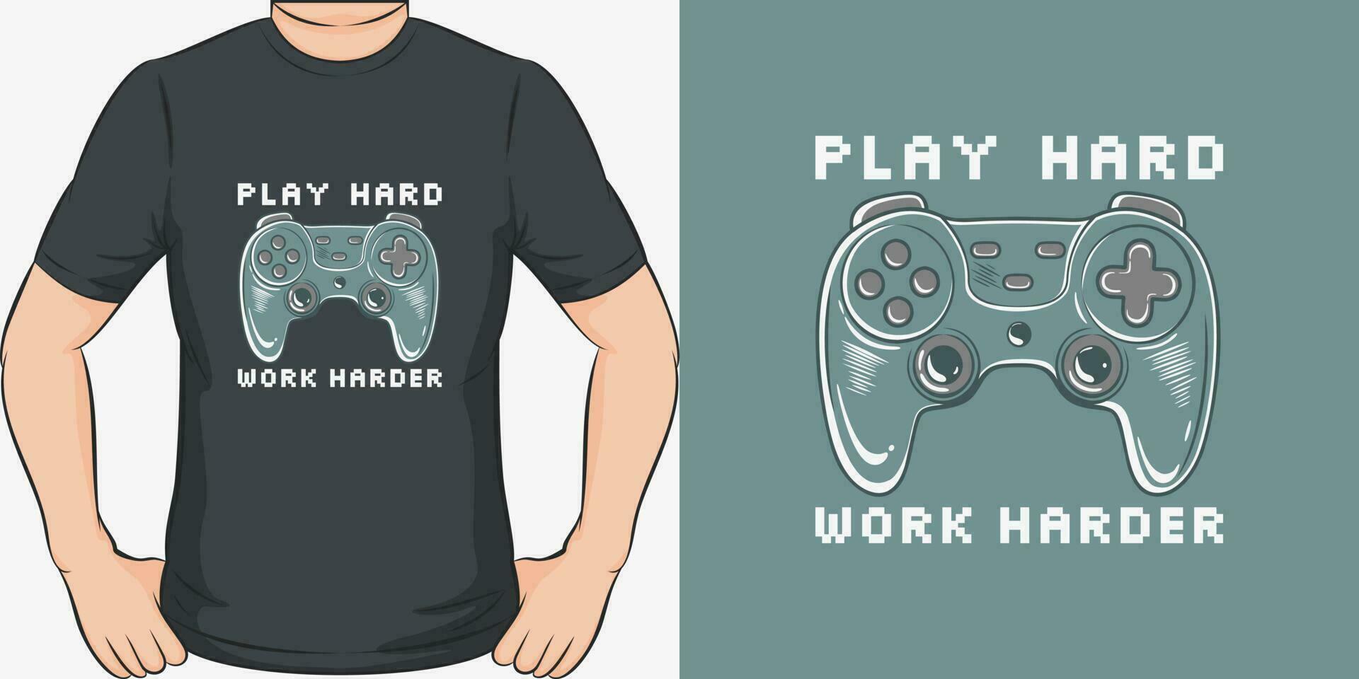 Play Hard, Work Harder, Motivational Quote T-Shirt Design. vector