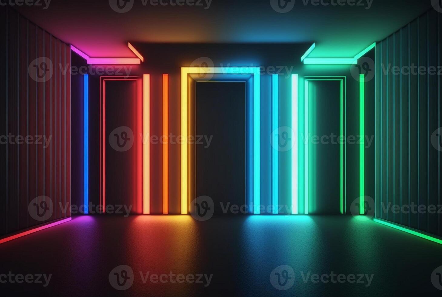 realistic background with neon light. photo