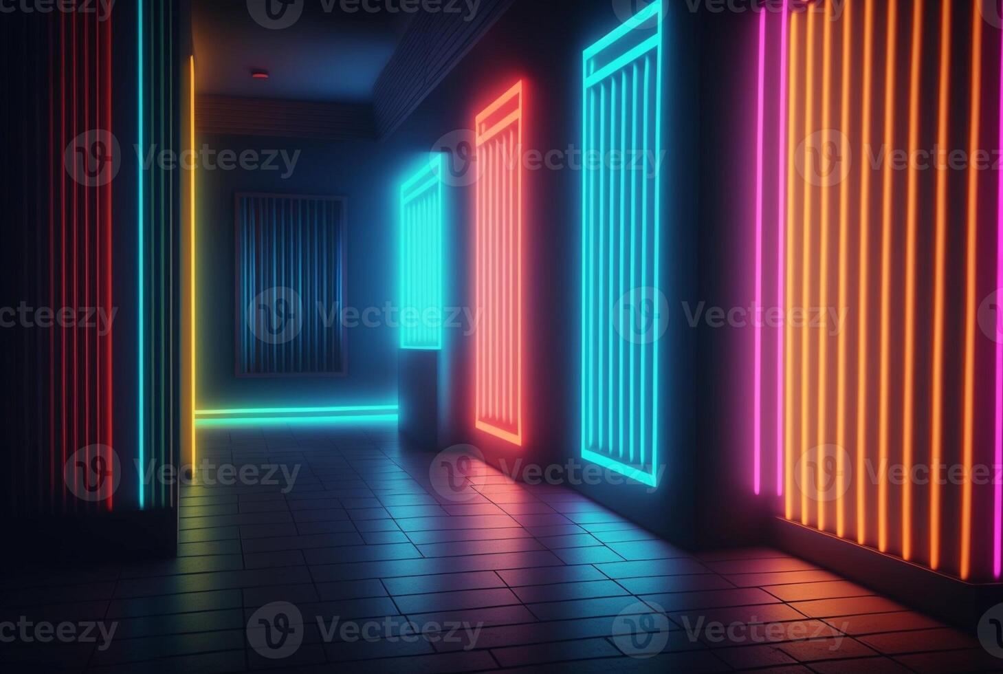 realistic background with neon light. photo