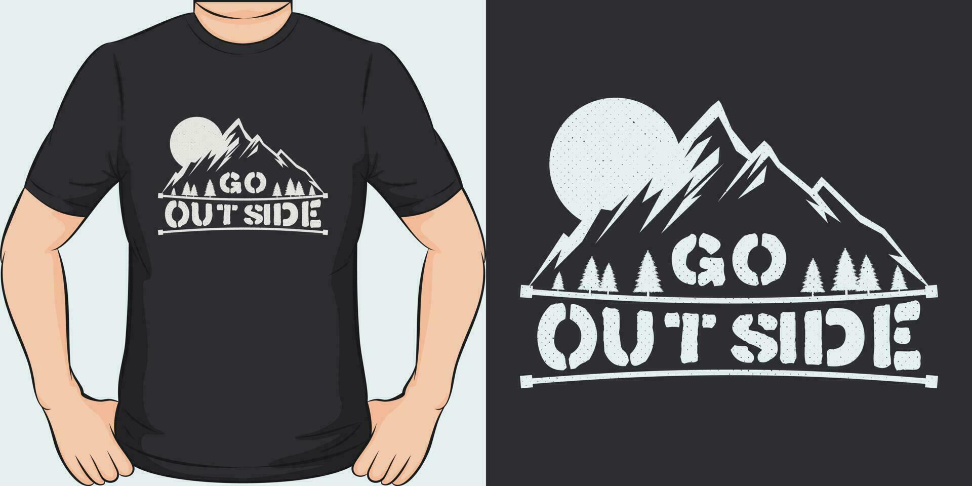 Go Outside, Adventure and Travel T-Shirt Design. vector