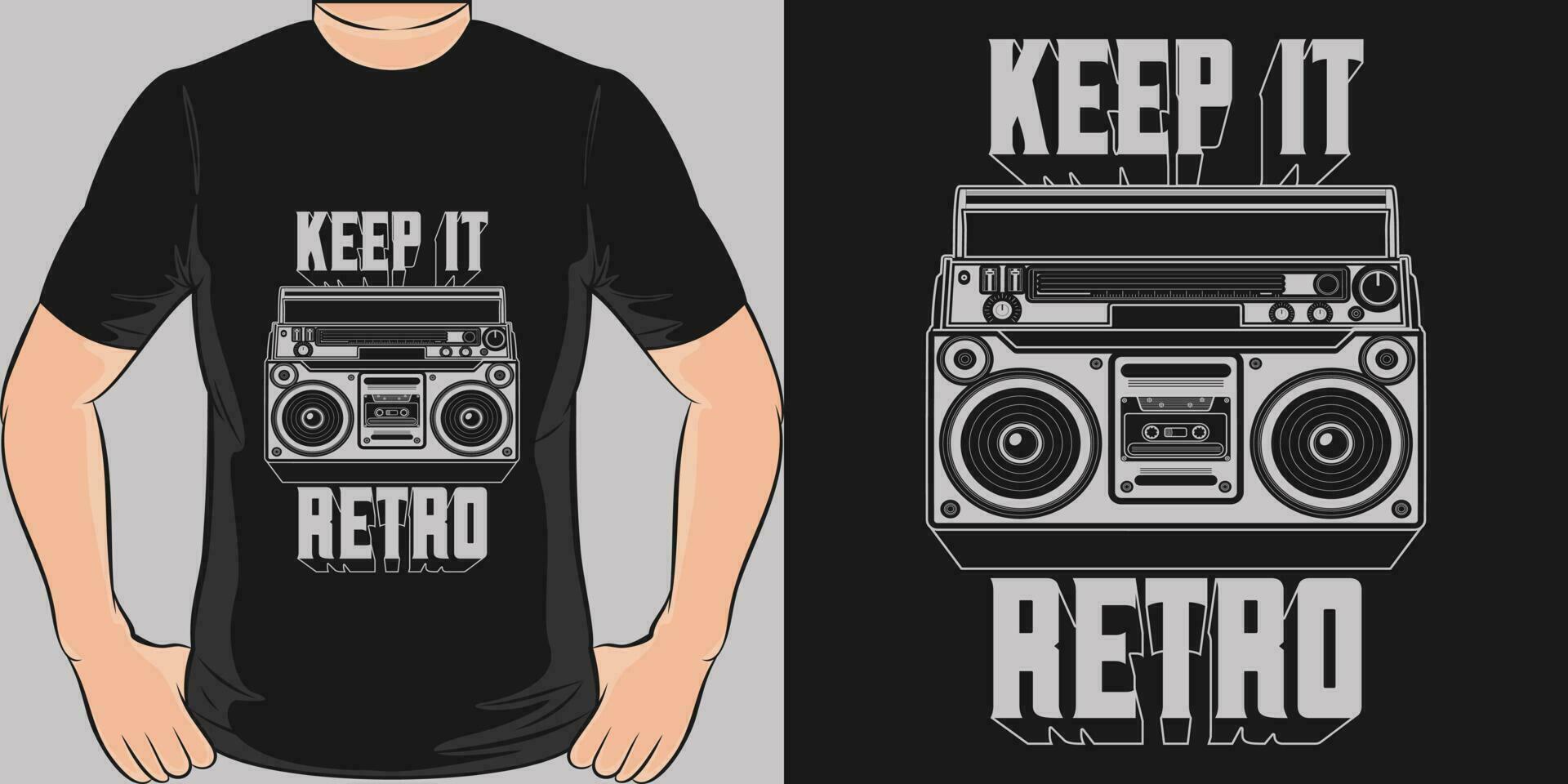 Keep it Retro, Music Quote T-Shirt Design. vector