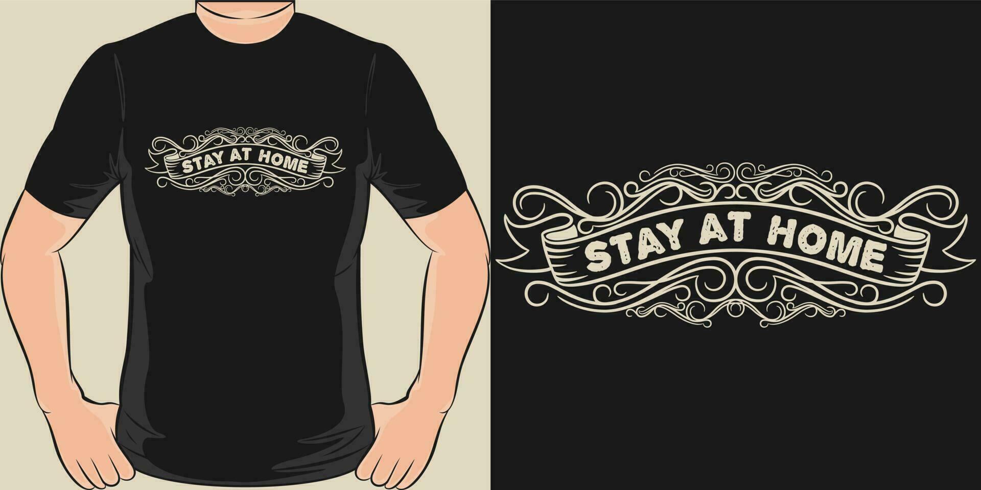 Stay at Home, Covid-19 Quote T-Shirt Design. vector