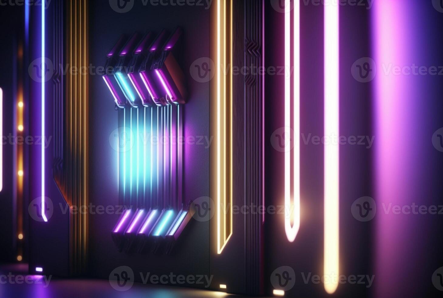 realistic background with neon light. photo