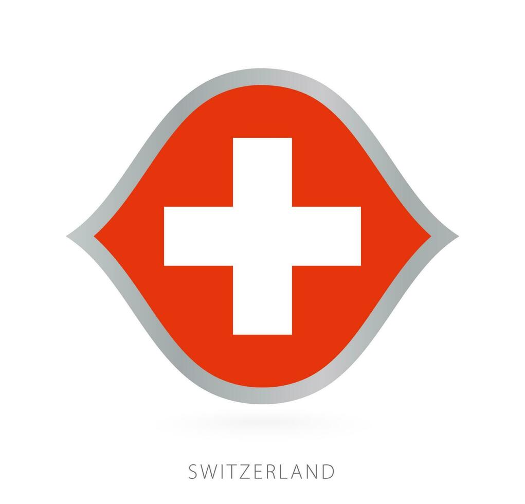 Suiza nacional equipo bandera en estilo para internacional baloncesto competiciones vector
