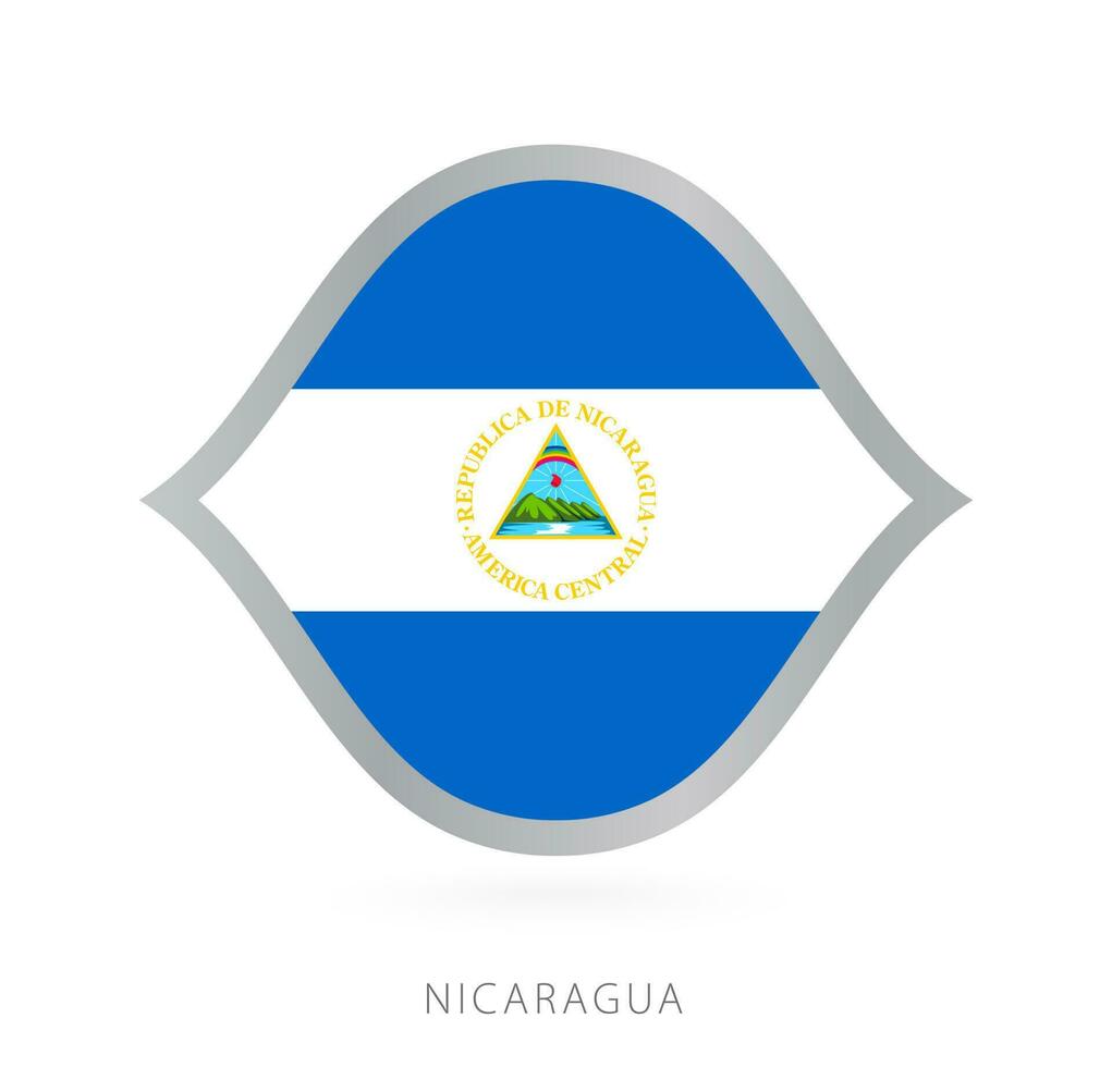 Nicaragua nacional equipo bandera en estilo para internacional baloncesto competiciones vector