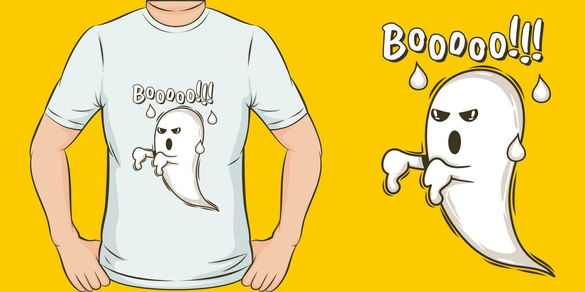 Boo, Skull and Zombie T-Shirt Design. vector