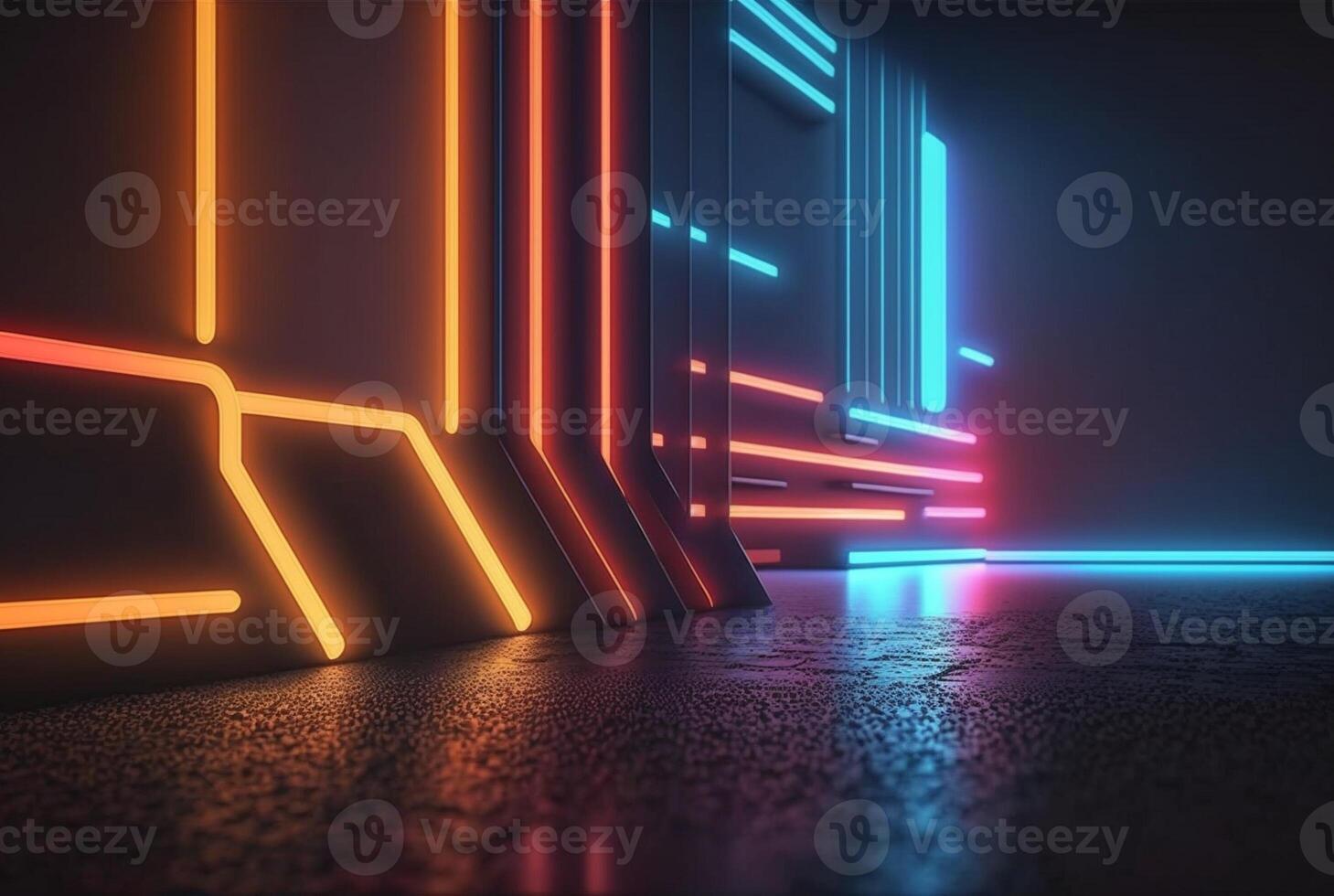 realistic background with neon light. photo