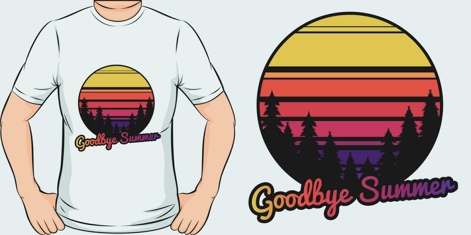 adiós verano, verano camiseta diseño. vector