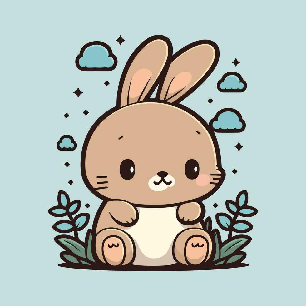 cute rabbit bunny cartoon characters  vector illustration eps 10