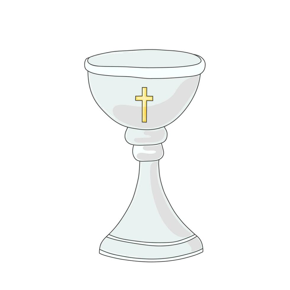 plata fuente para bautismo vector ilustración en garabatear estilo