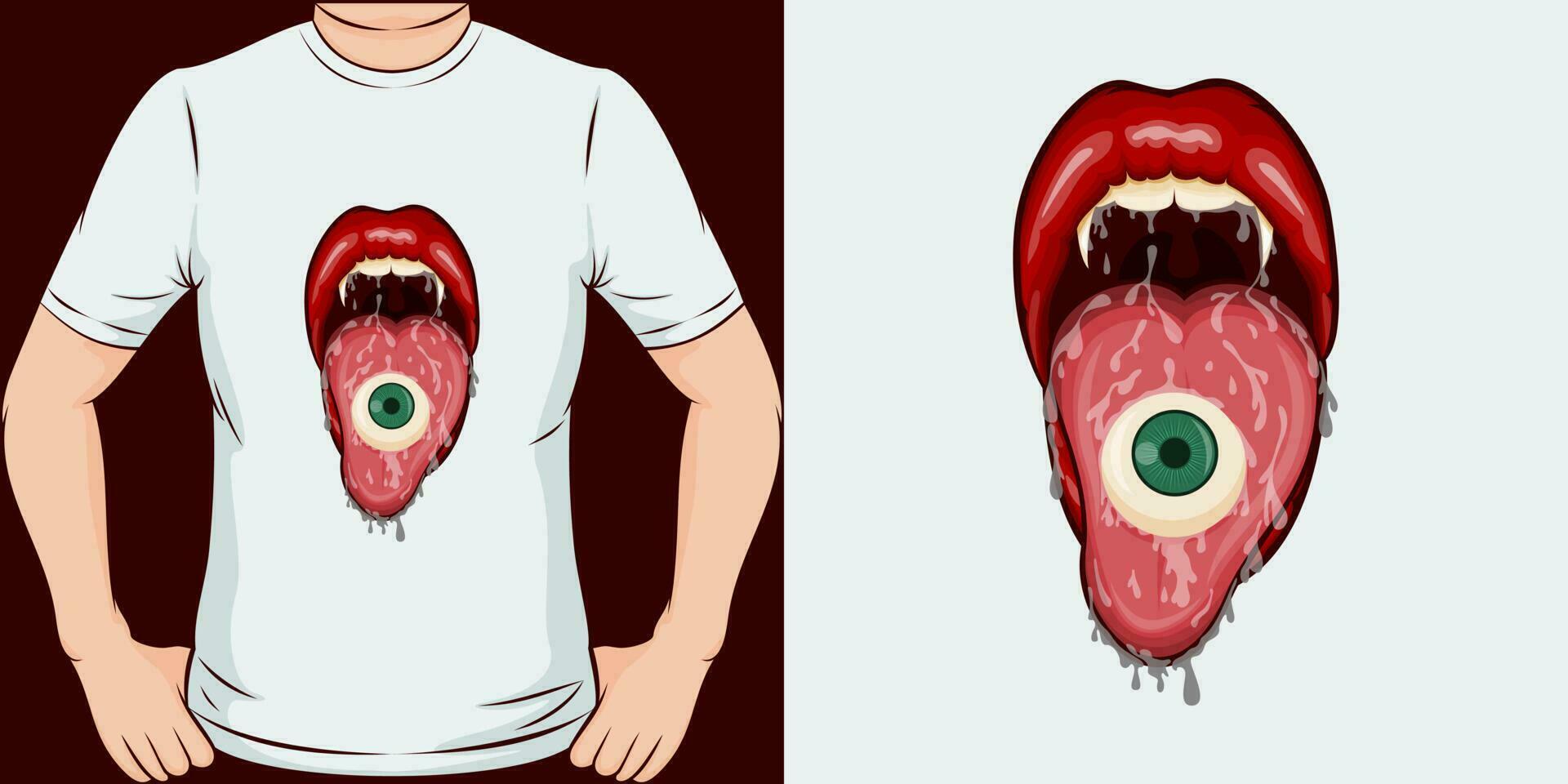 Eye Ball, Skull and Zombie T-Shirt Design. vector