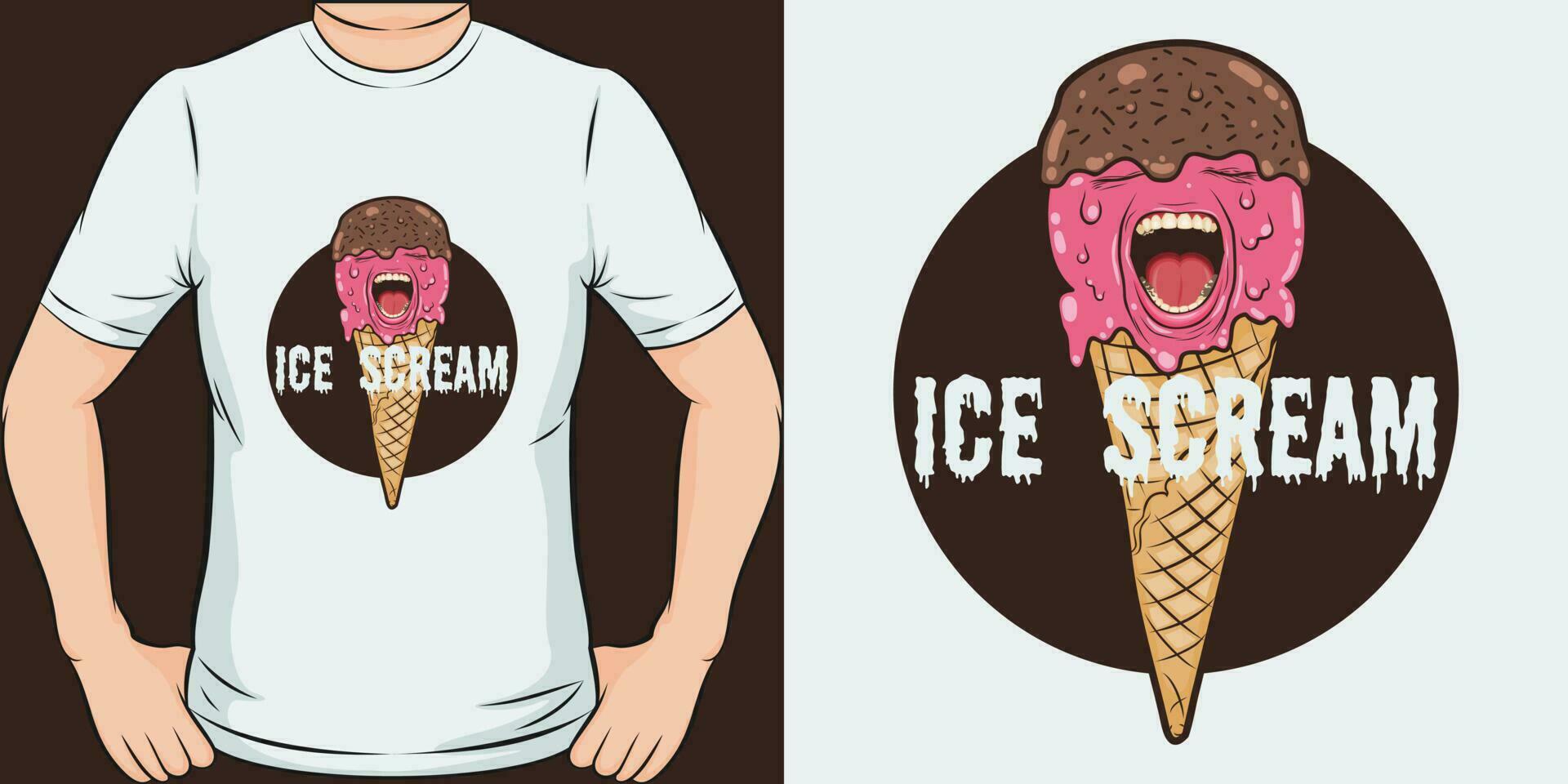 Ice Scream, Funny Quote T-Shirt Design. vector