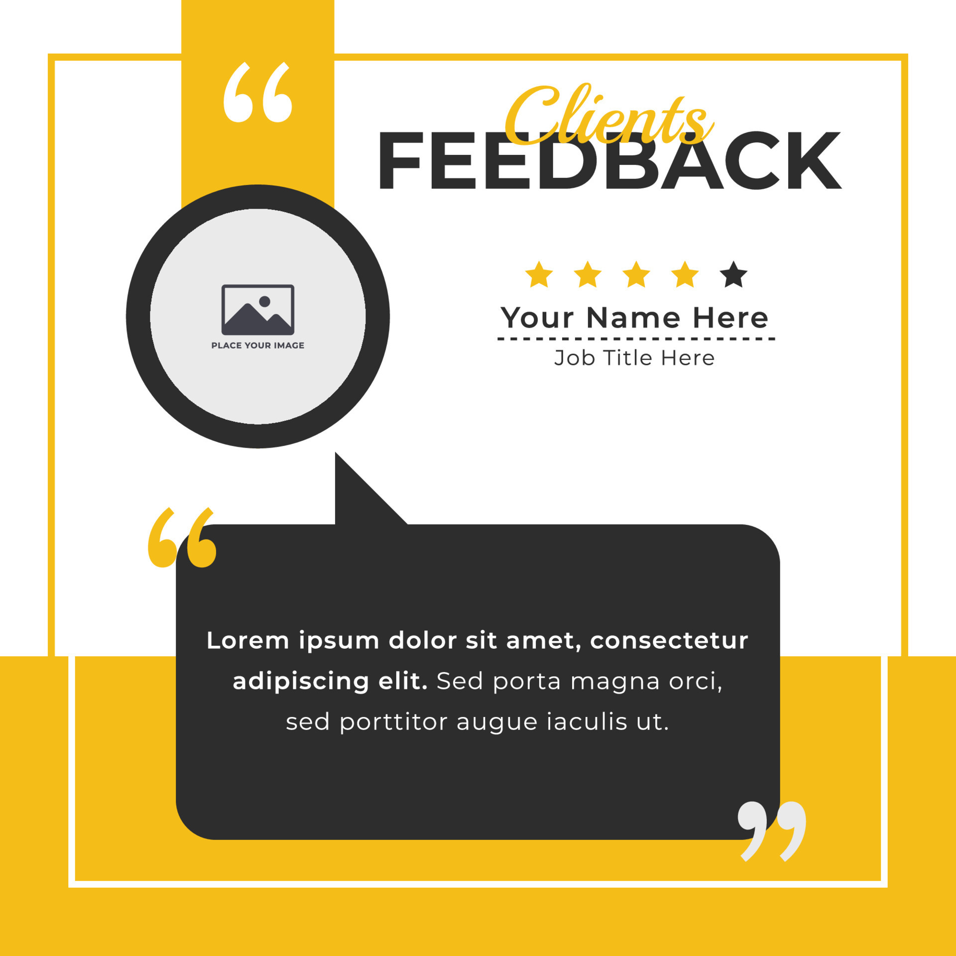 Client or customer review testimonial social media post customer or