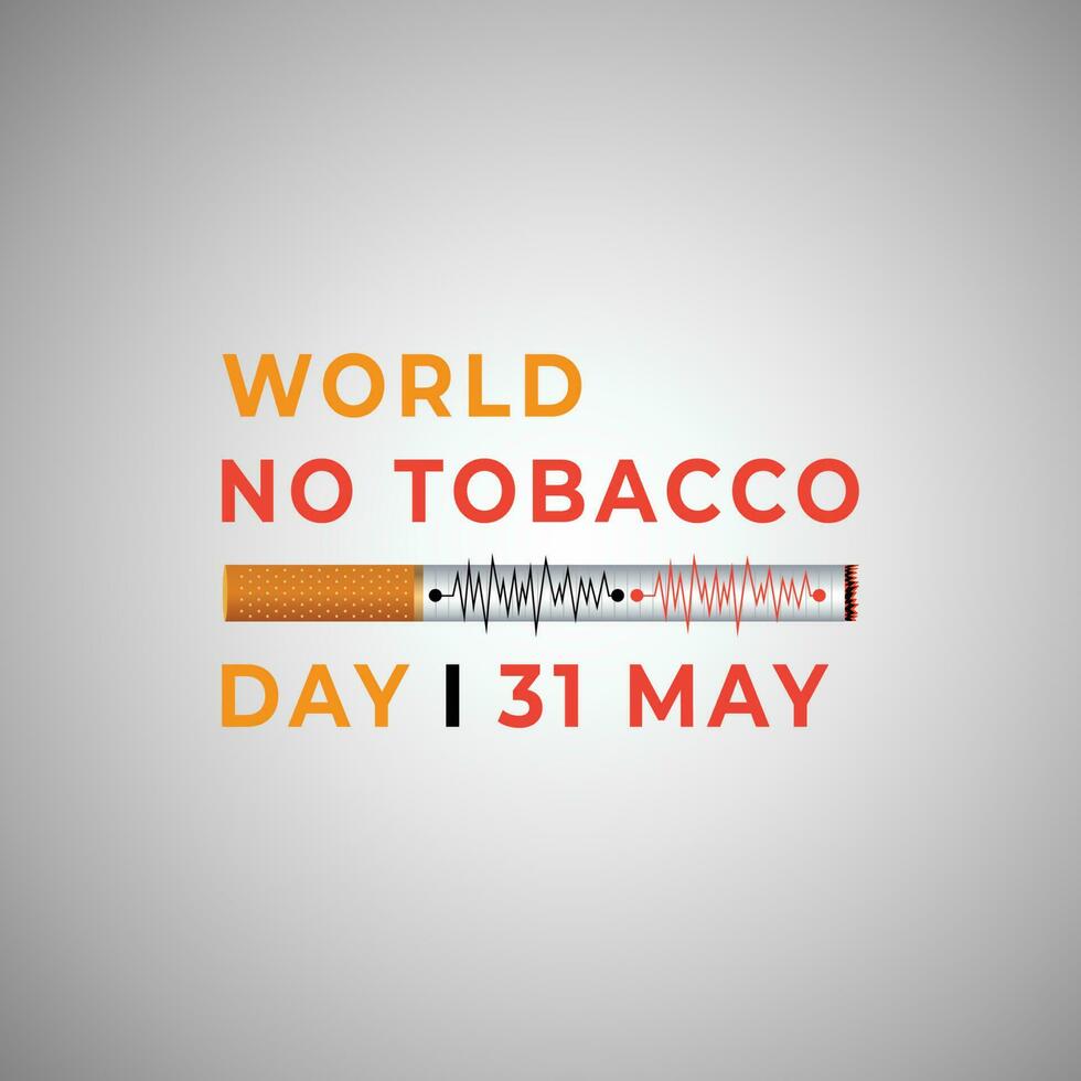 31 mayo mundo No tabaco día con cigarrillo conciencia social medios de comunicación enviar diseño modelo vector