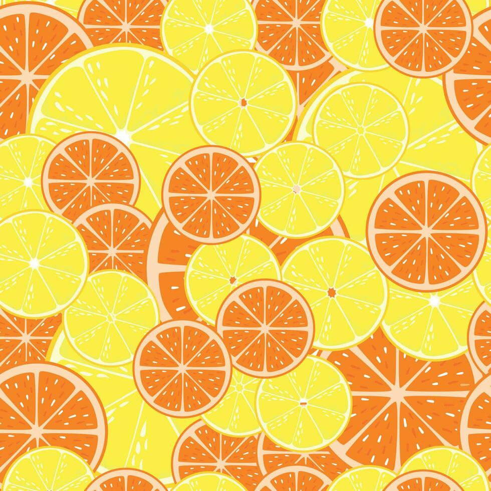 Orange - lemon seamless pattern. vector