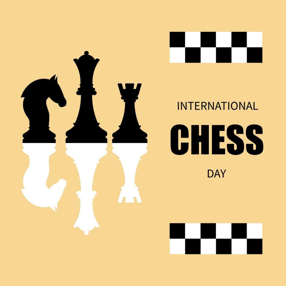 World Chess Day Poster Vector illustration concept.July 20th.