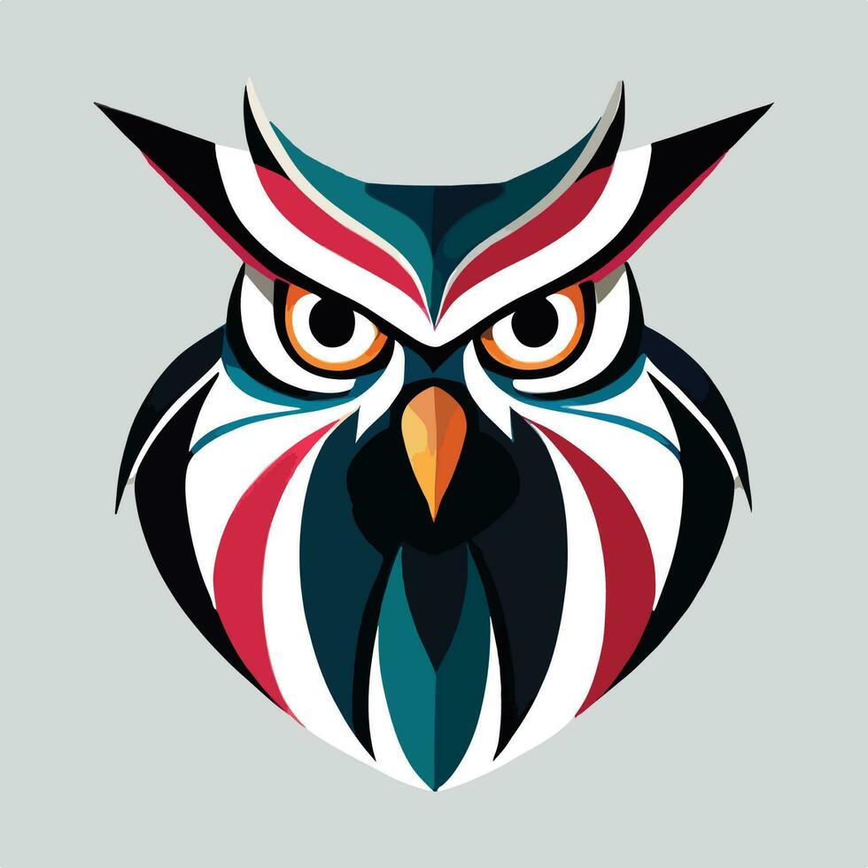 owl head logo character vector illustration eps 10