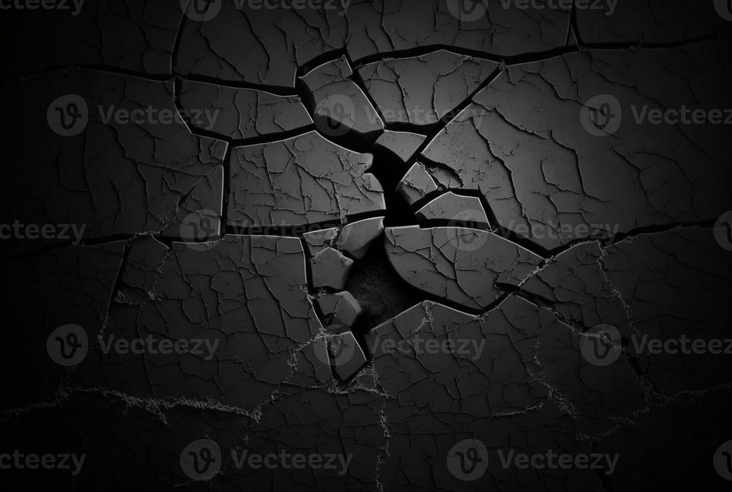 black cracked cement texture background. photo