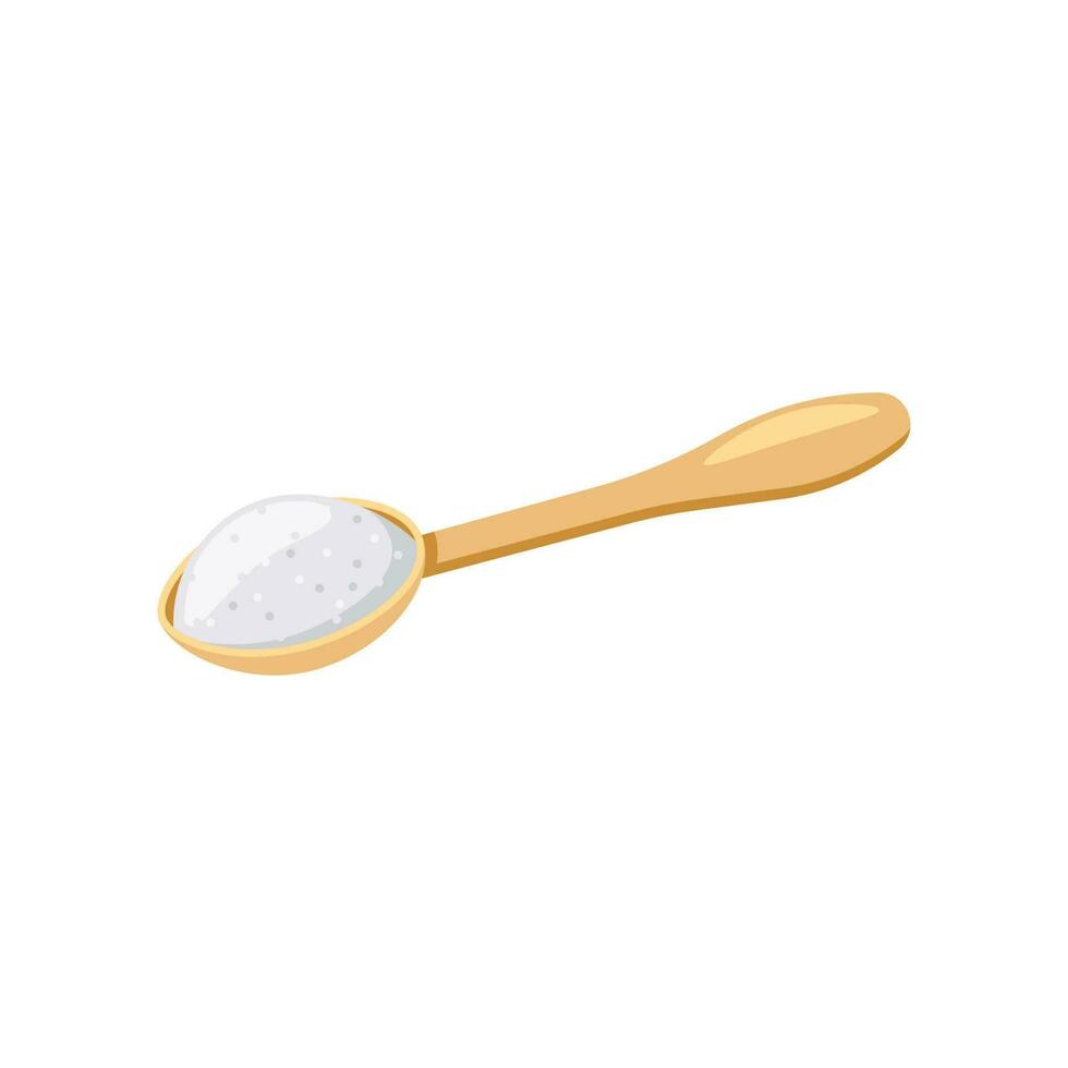 Spoon with sugar isolated on white background vector