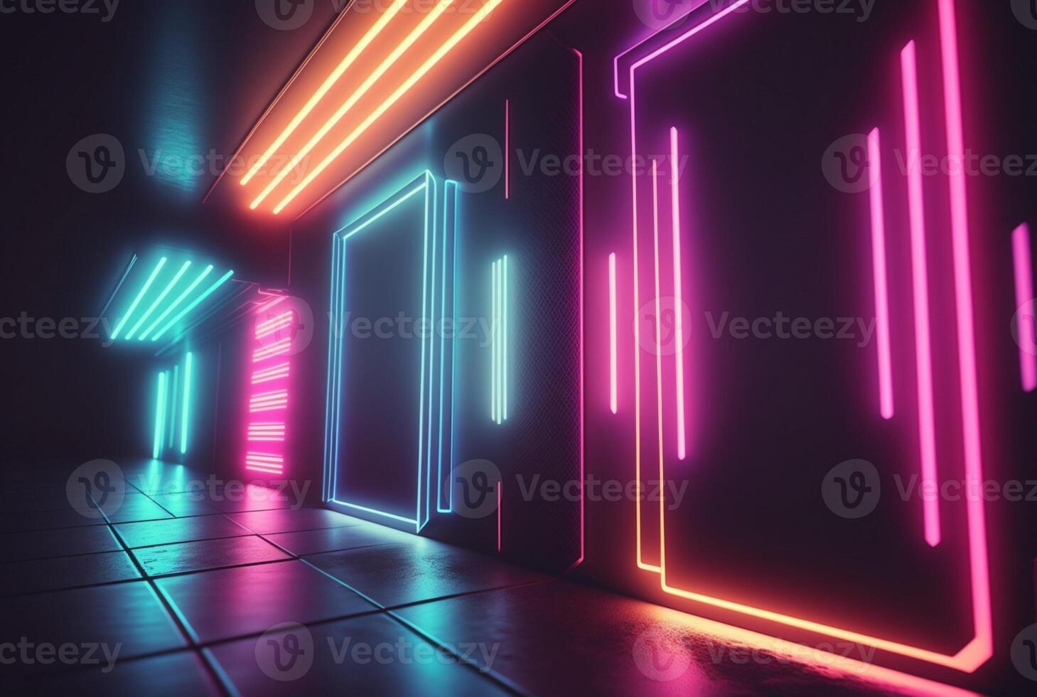 realistic background with neon light. generative ai 23822499 Stock ...