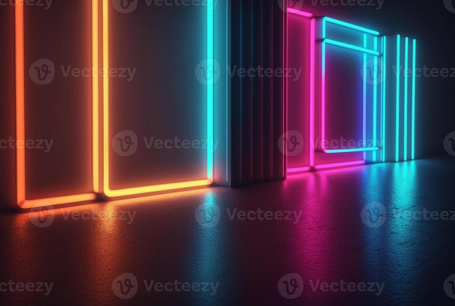 realistic background with neon light. photo