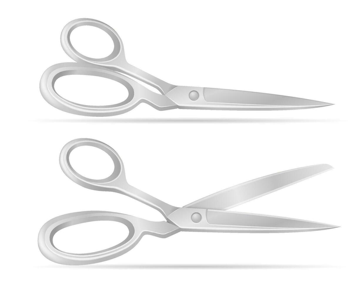 metal scissors for tailor or barber stationery equipment vector illustration isolated on white background