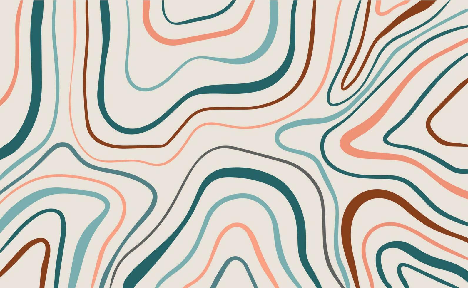 Abstract horizontal background with colorful waves. Trendy vector illustration in retro style.