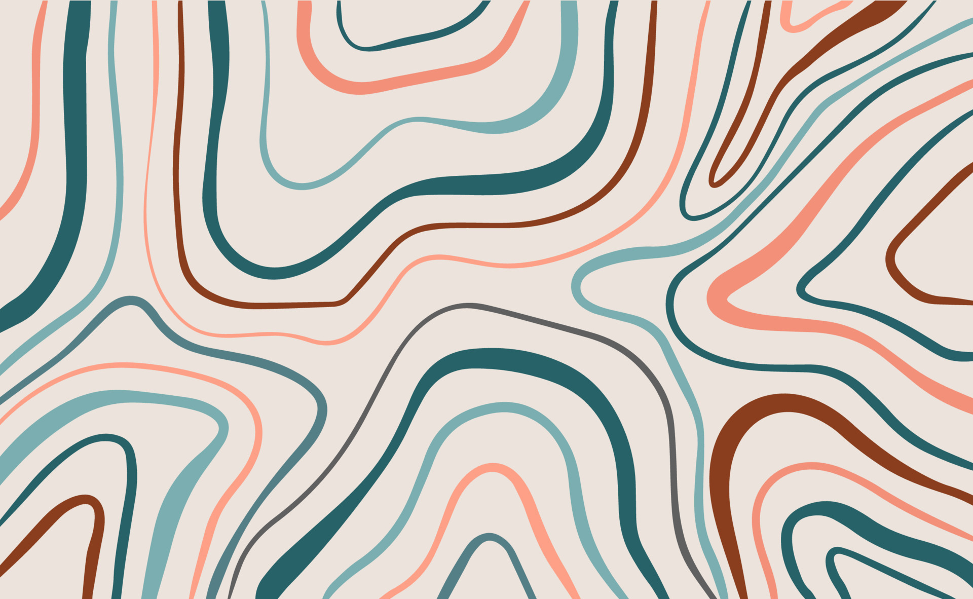 Abstract horizontal background with colorful waves. Trendy vector ...