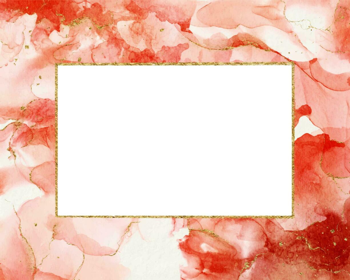 Liquid marble, with lines and brush marks. Peach color marble alcohol painting effect.  Illustration background, watercolor wedding invitation vector