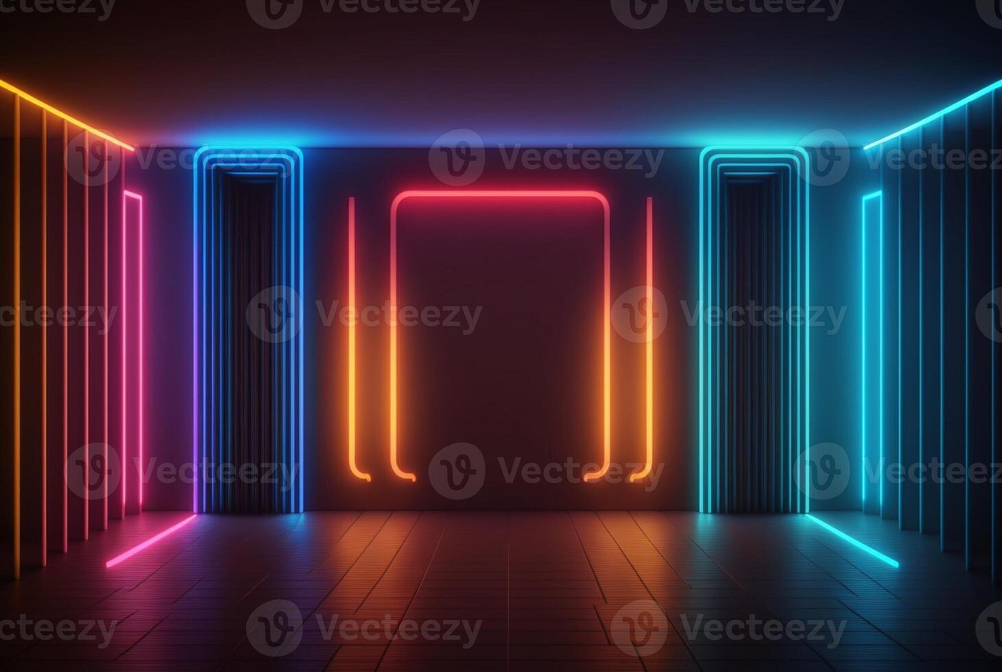 realistic background with neon light. photo