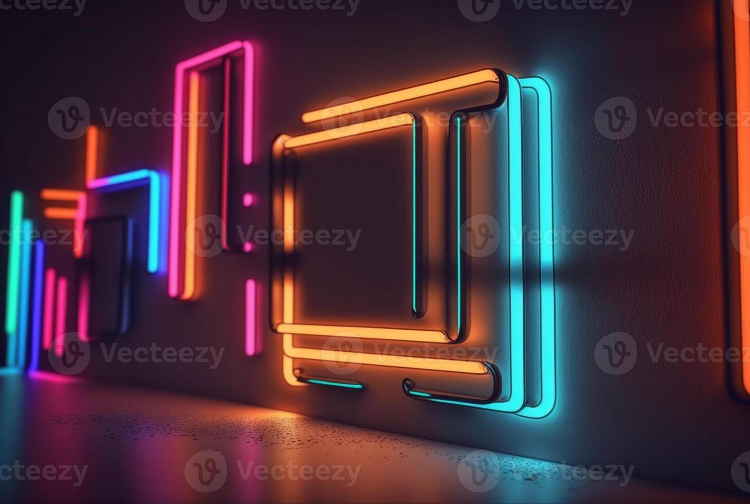 realistic background with neon light. photo