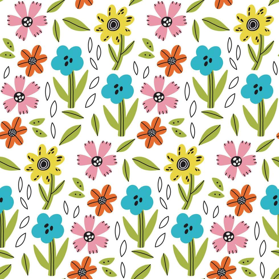 sin costura vistoso floral modelo vector