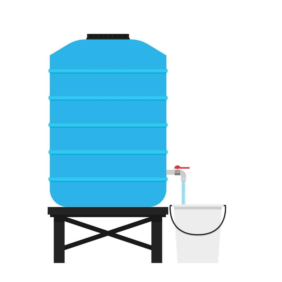 Water tank vector. tap. wallpaper. free space for text. bucket of water. vector
