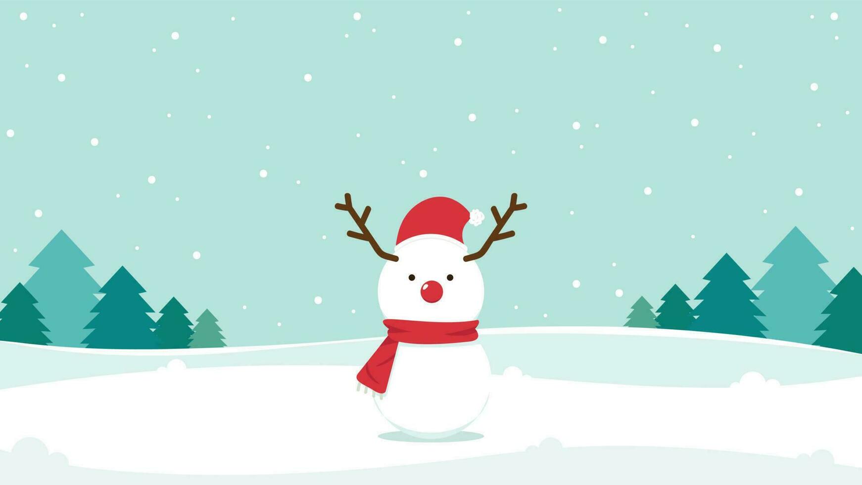 Snowman vector. Snowman character design. Christmas poster. wallpaper. free space for text. vector