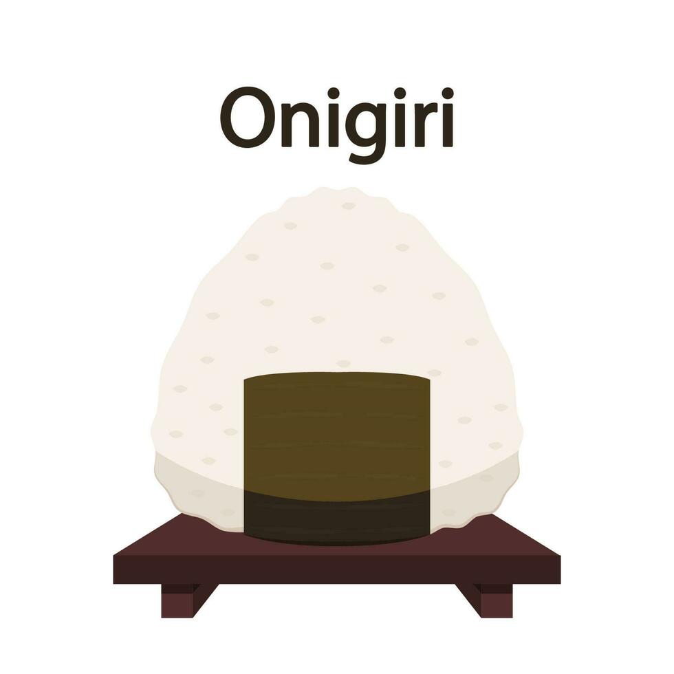 onigiri vector. onigiri en blanco antecedentes. onigiri logo diseño. arroz pelota. vector