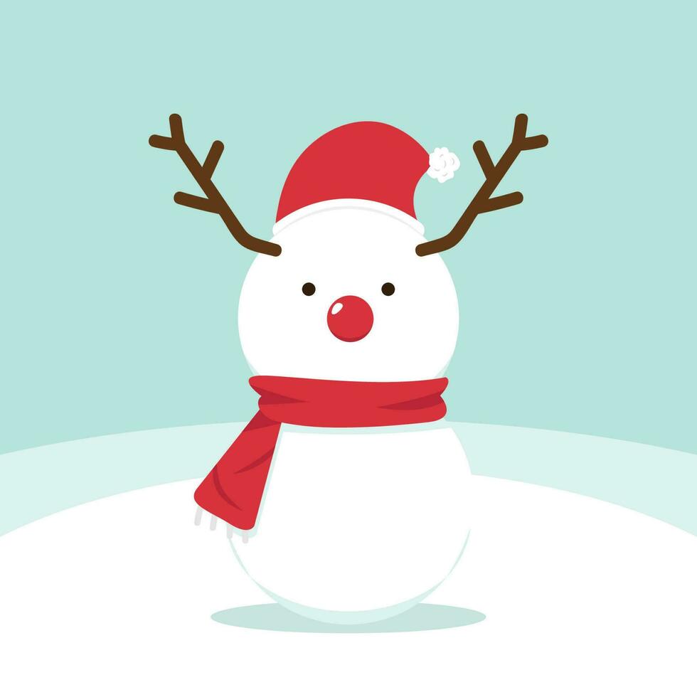 Snowman vector. Snowman character design. Christmas poster. wallpaper. free space for text. vector