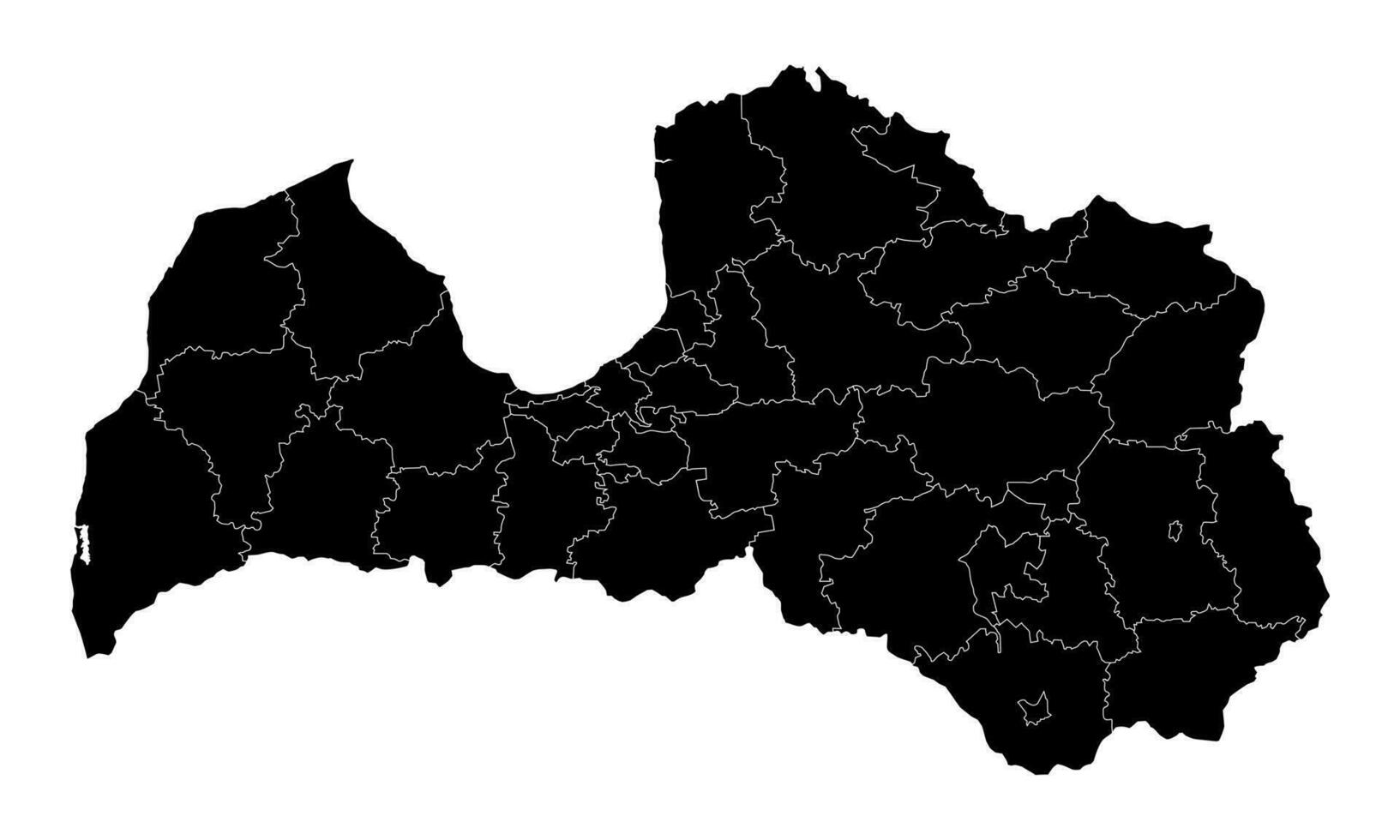 Letonia mapa con administrativo división. vector ilustración.