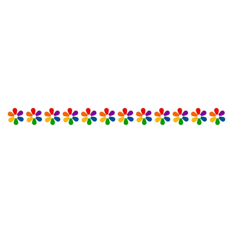 Colorful flowers arranged horizontally vector