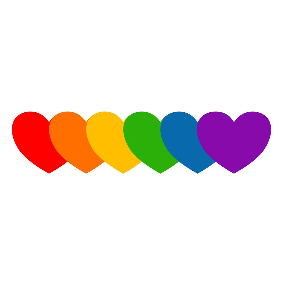 Stack heart rainbow vector