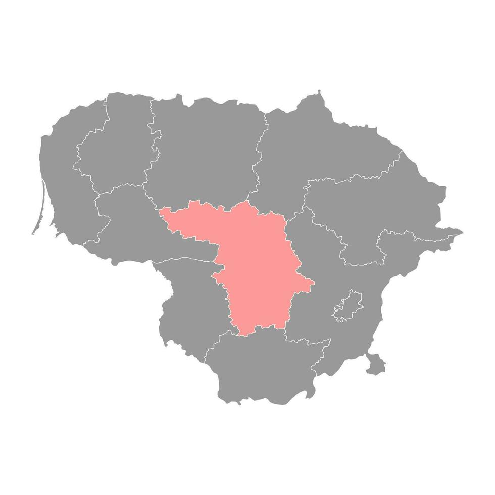 Kaunas county map, administrative division of Lithuania. Vector illustration.