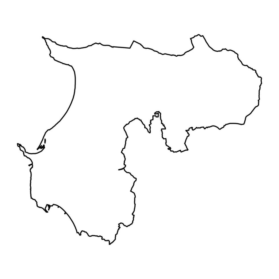 Durres county map, administrative subdivisions of Albania. Vector illustration.