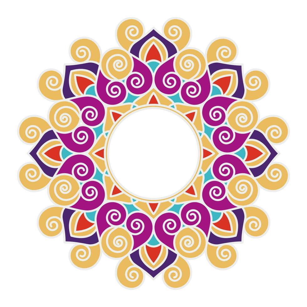 Colorful Rangoli Design Isolated On A White Background. vector
