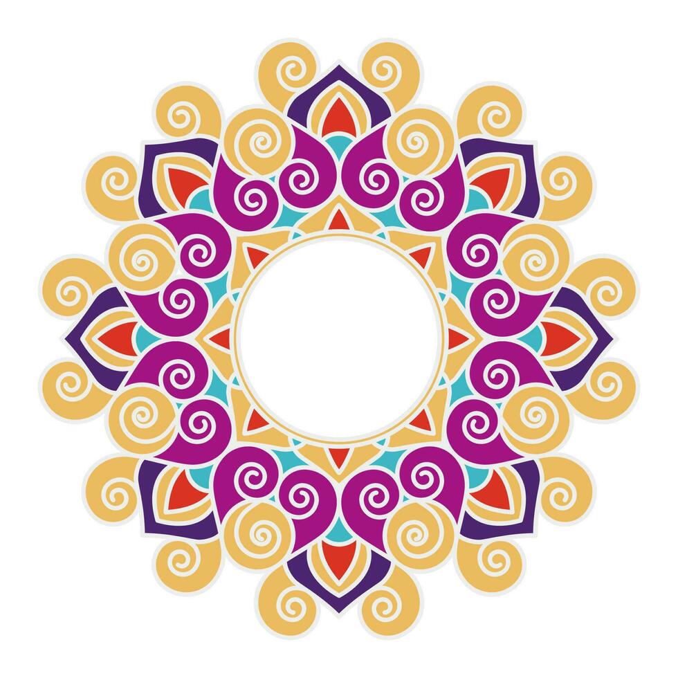 Colorful Rangoli Design Isolated On A White Background. vector