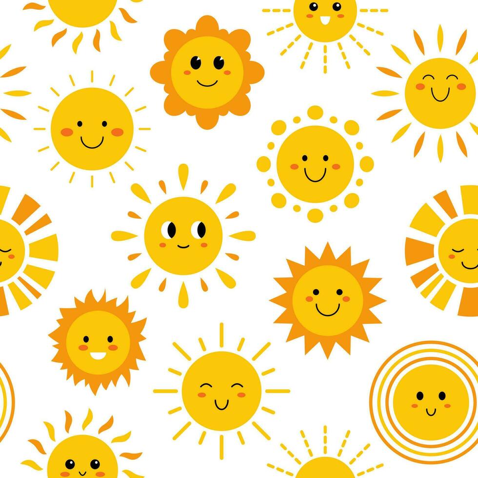Smiling Sun. Cute sun with smile. Vector illustration