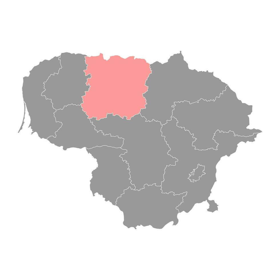 Siauliai county map, administrative division of Lithuania. Vector illustration.