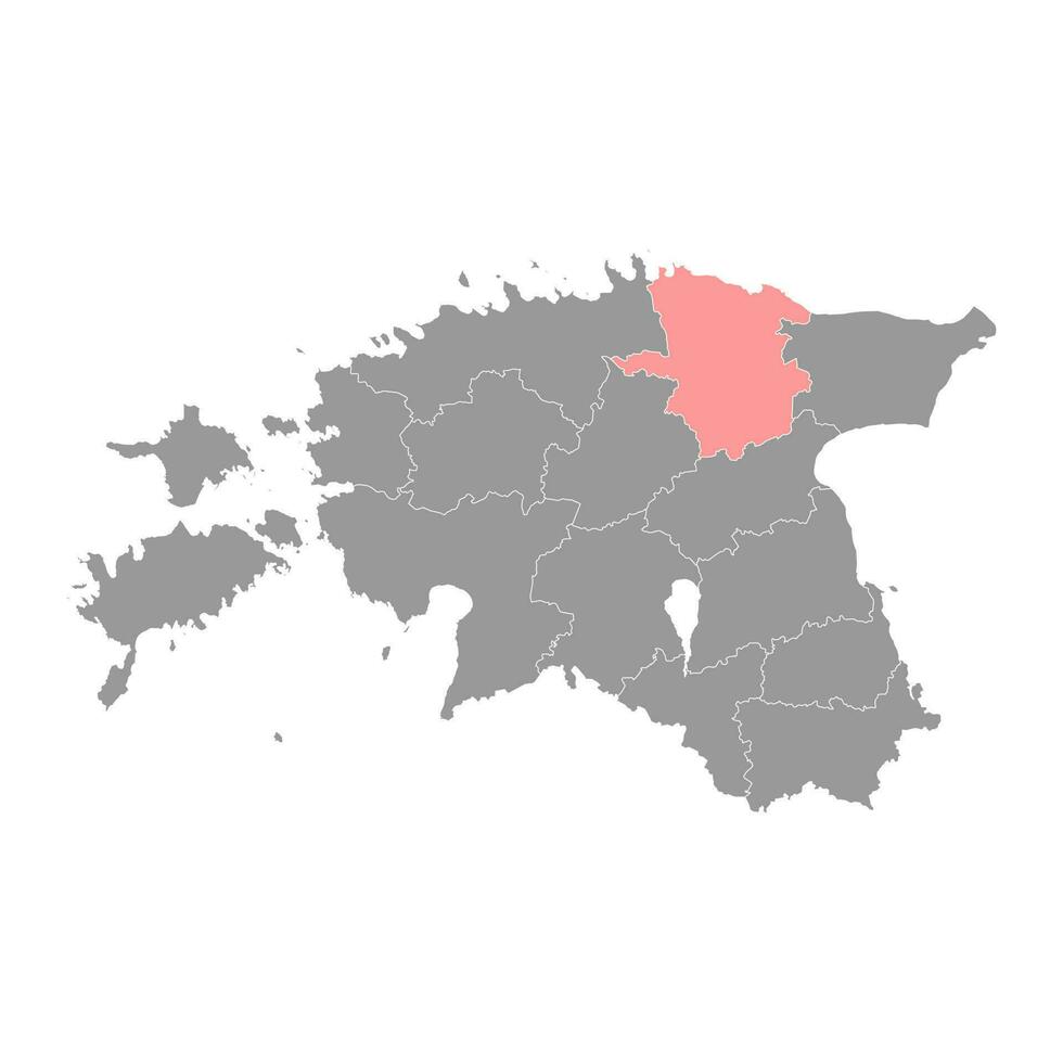 laane viru condado mapa, el estado administrativo subdivisión de Estonia. vector ilustración.