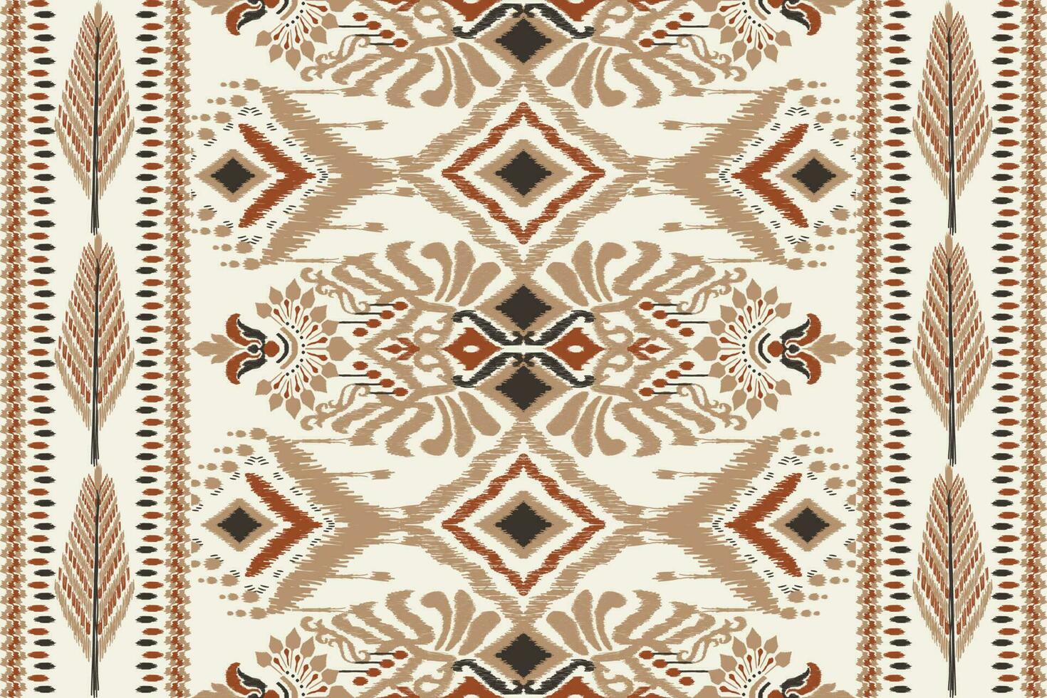 ikat floral cachemir bordado en blanco fondo.ikat étnico oriental modelo tradicional.azteca estilo resumen vector ilustración.diseño para textura,tela,ropa,envoltura,decoración,bufanda,alfombra