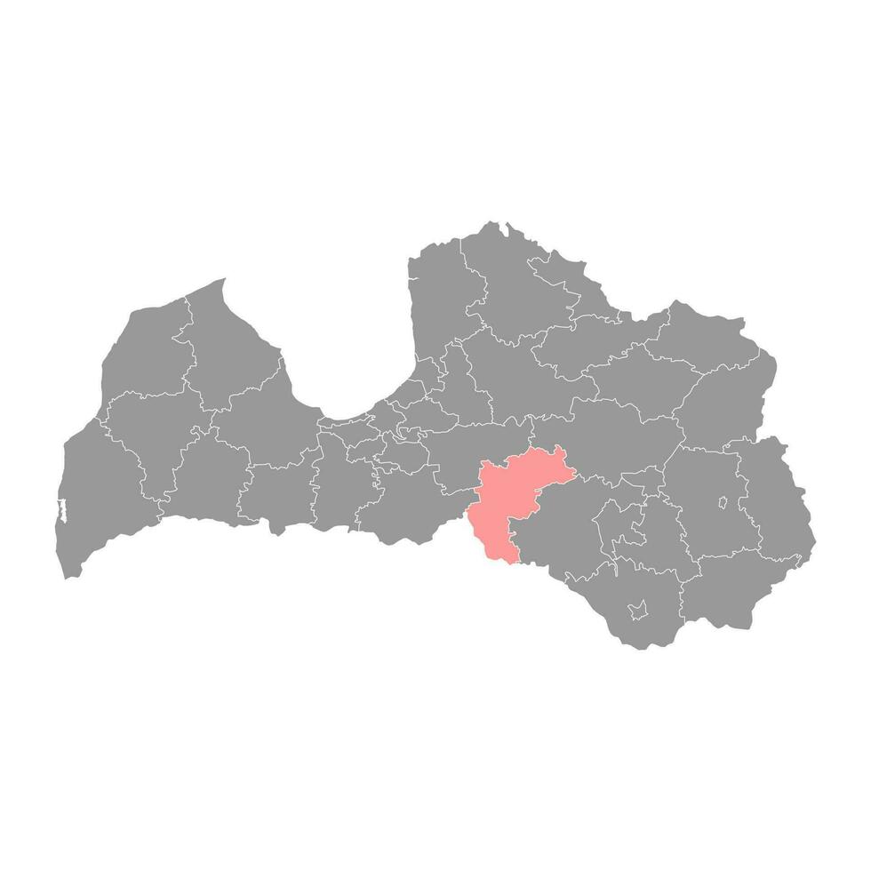 Aizkraukle district map, administrative division of Latvia. Vector illustration.
